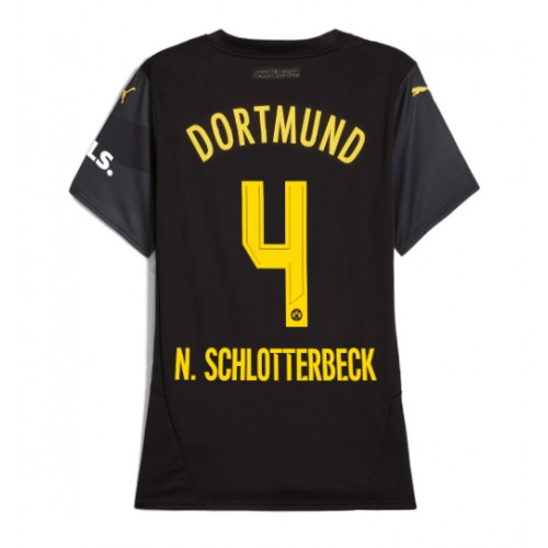 Dres Borussia Dortmund Nico Schlotterbeck #4 Gostujuci za Žensko 2024-25 Kratak Rukav